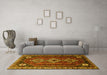 Machine Washable Persian Yellow Traditional Rug in a Living Room, wshtr1387yw