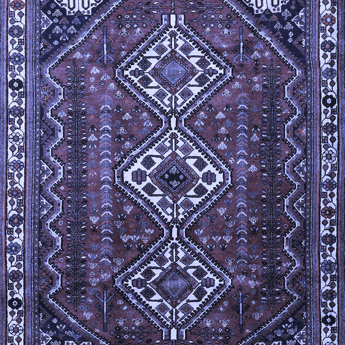 Machine Washable Persian Blue Traditional Rug, wshtr1387blu