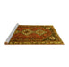 Sideview of Machine Washable Persian Yellow Traditional Rug, wshtr1387yw