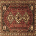 Square Machine Washable Persian Brown Traditional Rug, wshtr1387brn