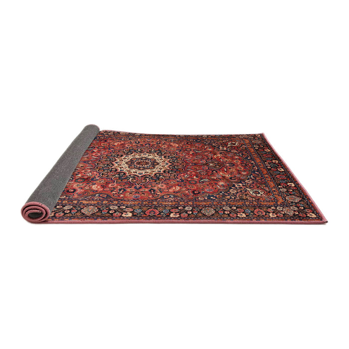 Sideview of Traditional Rust Pink Medallion Rug, tr1388