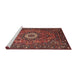 Sideview of Machine Washable Traditional Rust Pink Rug, wshtr1388