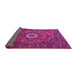 Sideview of Medallion Pink Traditional Rug, tr1388pnk