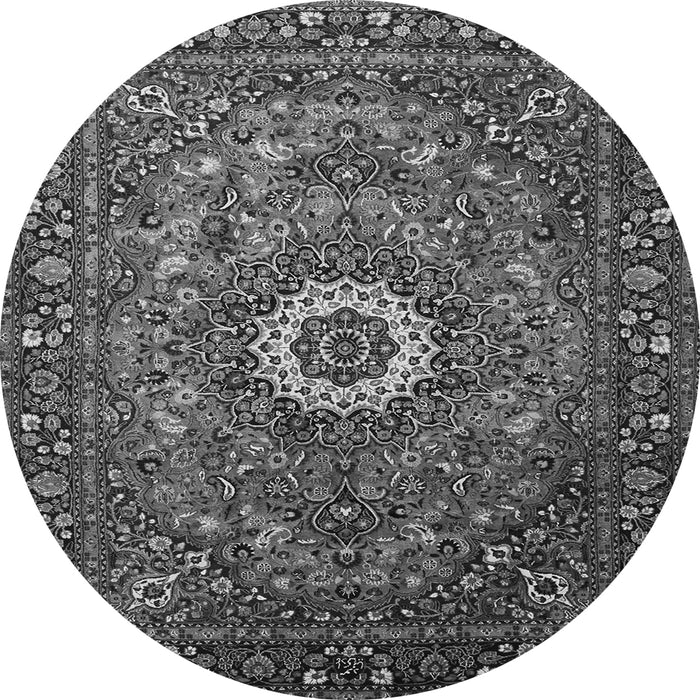 Machine Washable Medallion Gray Traditional Rug, wshtr1388gry