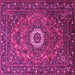 Square Medallion Pink Traditional Rug, tr1388pnk