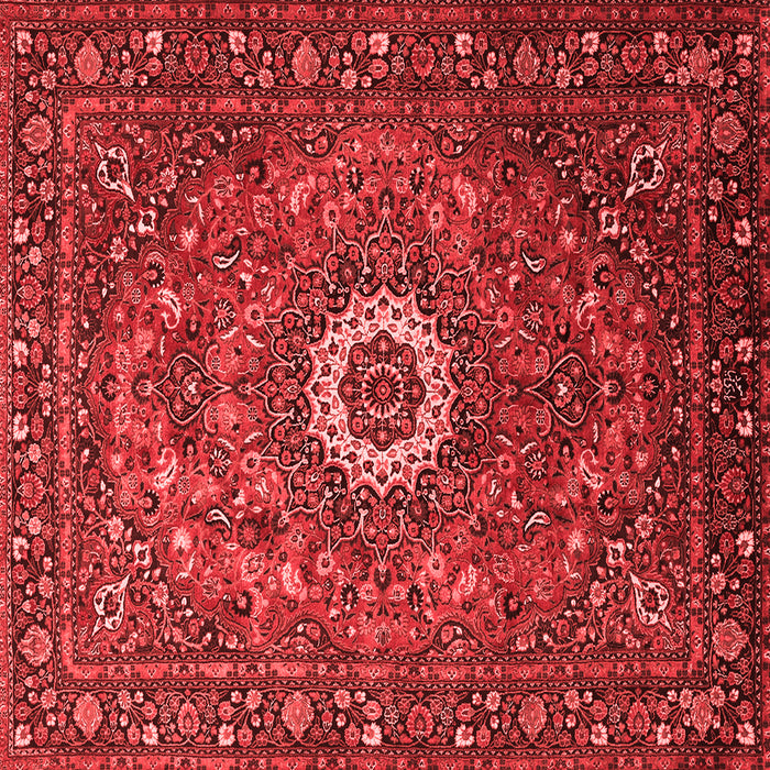 Machine Washable Medallion Red Traditional Rug, wshtr1388red