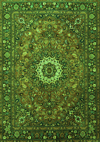 Medallion Green Traditional Rug, tr1388grn