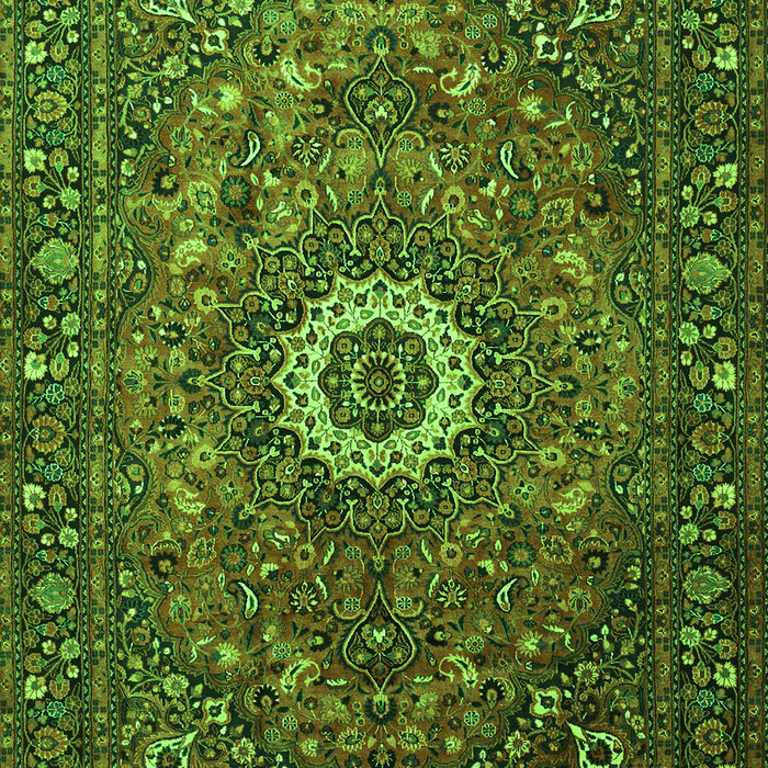 Medallion Green Traditional Rug, tr1388grn