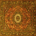 Square Medallion Yellow Traditional Rug, tr1388yw