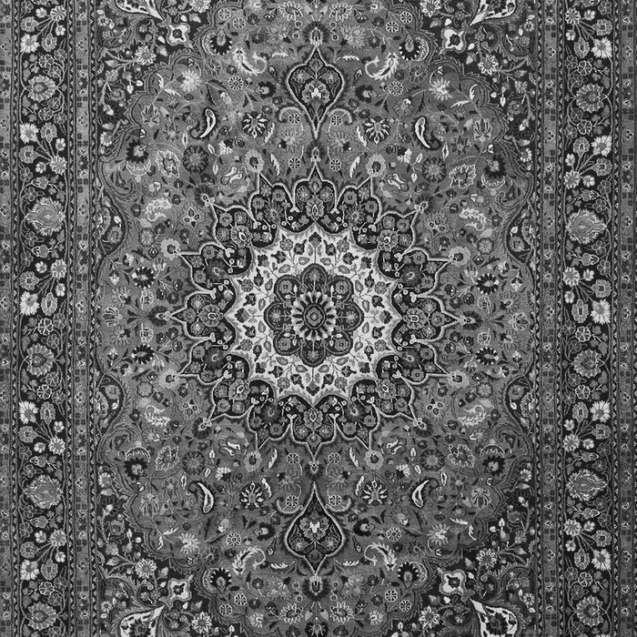 Serging Thickness of Machine Washable Medallion Gray Traditional Rug, wshtr1388gry