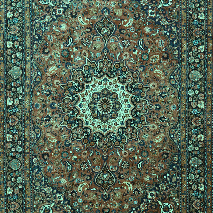Medallion Turquoise Traditional Rug, tr1388turq