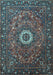 Medallion Light Blue Traditional Rug, tr1388lblu