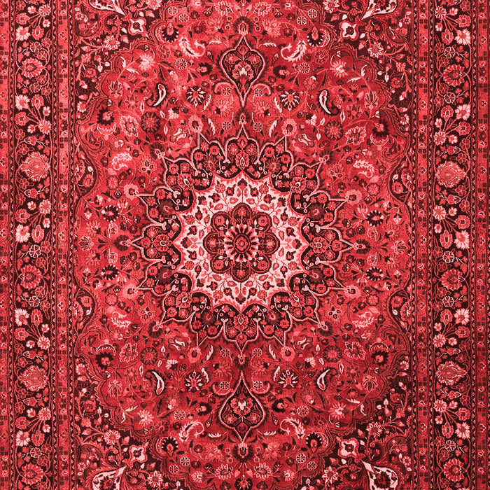 Machine Washable Medallion Red Traditional Rug, wshtr1388red