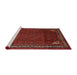 Sideview of Machine Washable Traditional Sienna Brown Rug, wshtr1389