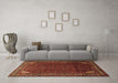 Machine Washable Persian Brown Traditional Rug in a Living Room,, wshtr1389brn