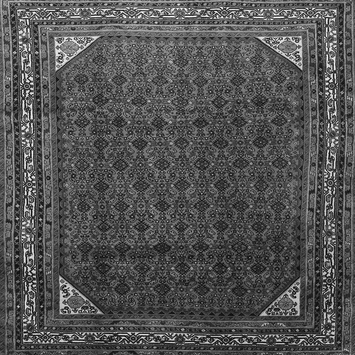 Round Machine Washable Persian Gray Traditional Rug, wshtr1389gry
