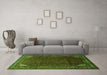 Machine Washable Persian Green Traditional Area Rugs in a Living Room,, wshtr1389grn