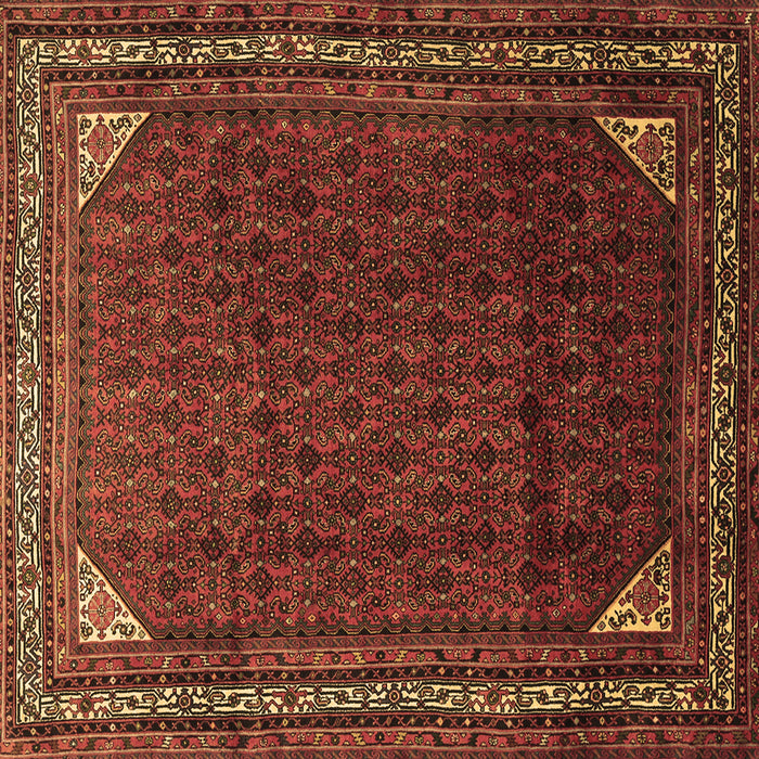 Square Machine Washable Persian Brown Traditional Rug, wshtr1389brn