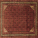 Square Machine Washable Persian Brown Traditional Rug, wshtr1389brn