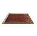 Sideview of Machine Washable Persian Brown Traditional Rug, wshtr1389brn