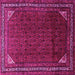 Square Machine Washable Persian Pink Traditional Rug, wshtr1389pnk