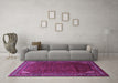 Machine Washable Persian Purple Traditional Area Rugs in a Living Room, wshtr1389pur