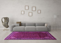 Machine Washable Persian Purple Traditional Rug, wshtr1389pur