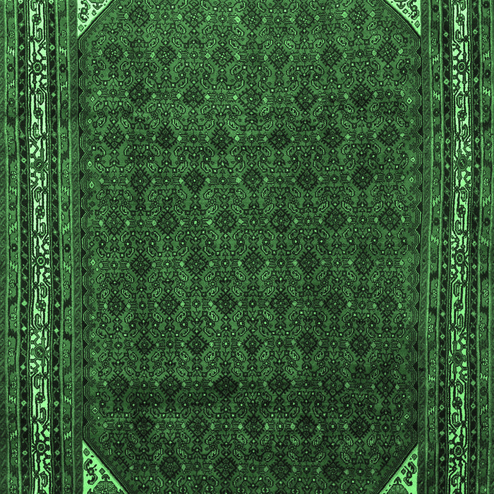 Machine Washable Persian Emerald Green Traditional Area Rugs, wshtr1389emgrn