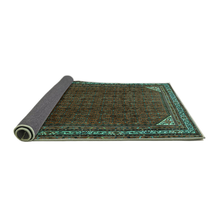 Sideview of Persian Turquoise Traditional Rug, tr1389turq