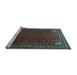 Sideview of Machine Washable Persian Light Blue Traditional Rug, wshtr1389lblu