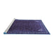 Sideview of Machine Washable Persian Blue Traditional Rug, wshtr1389blu