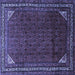 Square Persian Blue Traditional Rug, tr1389blu