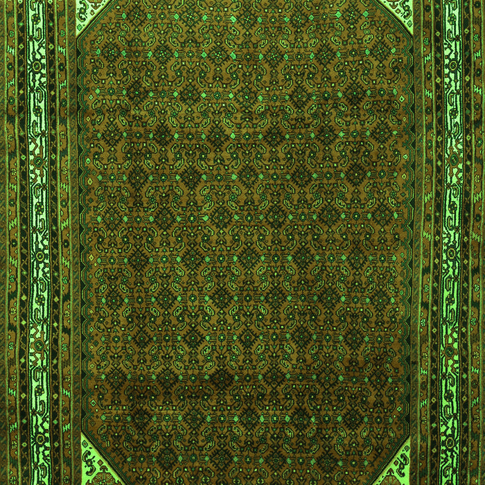 Serging Thickness of Machine Washable Persian Green Traditional Area Rugs, wshtr1389grn