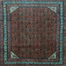 Square Persian Light Blue Traditional Rug, tr1389lblu