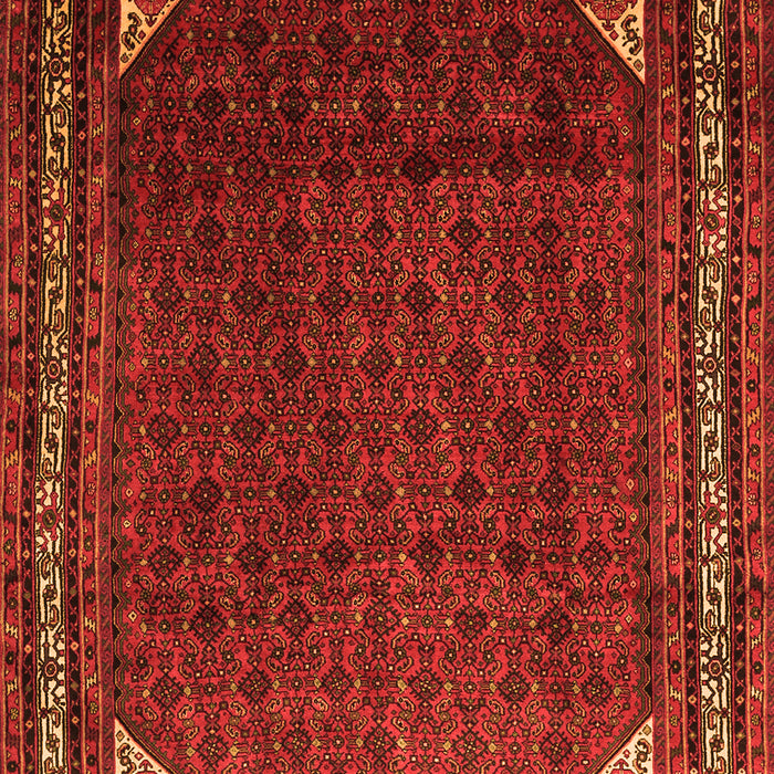Serging Thickness of Machine Washable Persian Orange Traditional Area Rugs, wshtr1389org