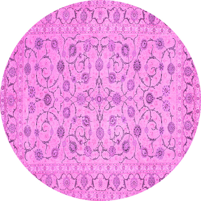 Round Persian Pink Traditional Rug, tr138pnk