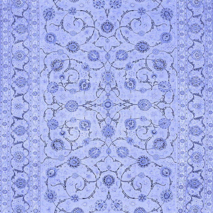 Machine Washable Persian Blue Traditional Rug, wshtr138blu