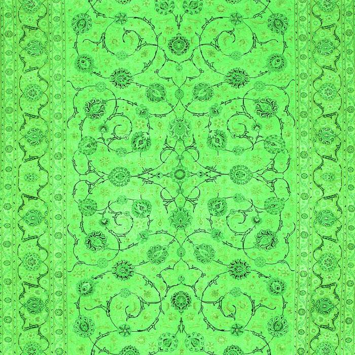 Serging Thickness of Machine Washable Persian Green Traditional Area Rugs, wshtr138grn