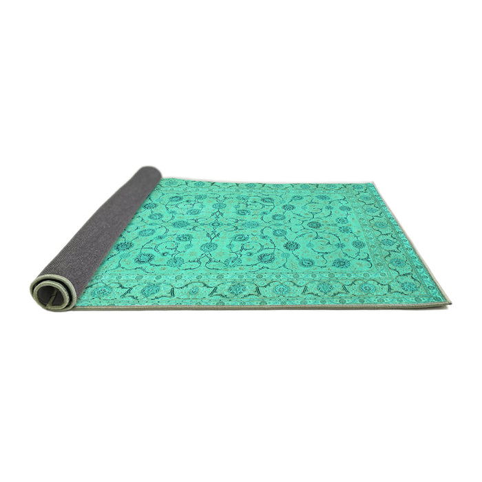 Sideview of Persian Turquoise Traditional Rug, tr138turq
