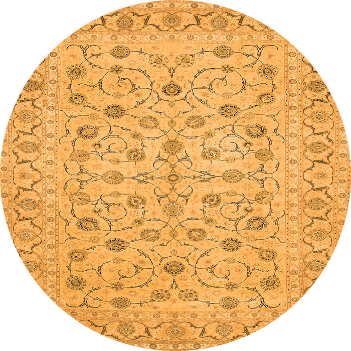 Machine Washable Persian Orange Traditional Area Rugs, wshtr138org