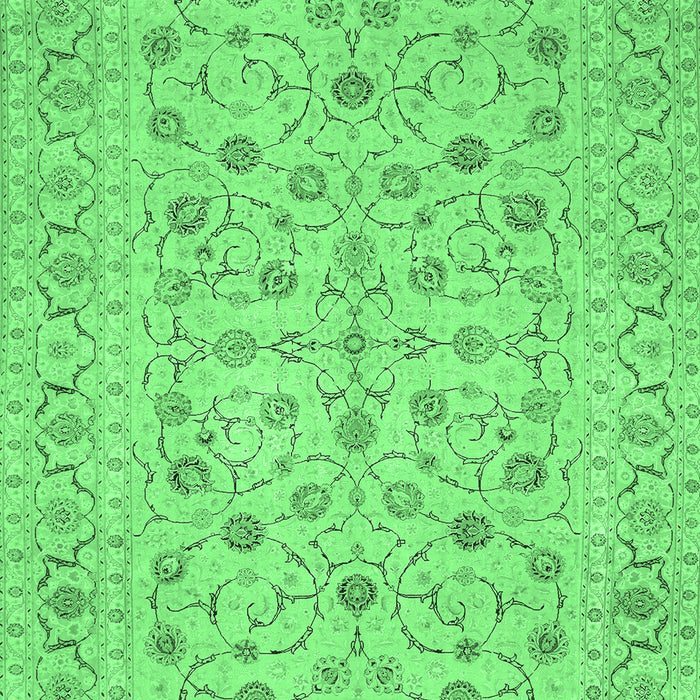 Machine Washable Persian Emerald Green Traditional Area Rugs, wshtr138emgrn