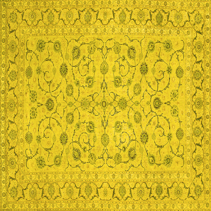 Square Persian Yellow Traditional Rug, tr138yw