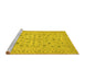 Sideview of Machine Washable Persian Yellow Traditional Rug, wshtr138yw