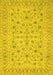 Machine Washable Persian Yellow Traditional Rug, wshtr138yw