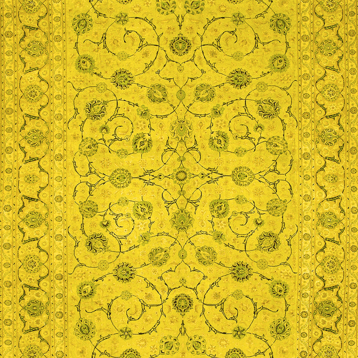 Machine Washable Persian Yellow Traditional Rug, wshtr138yw
