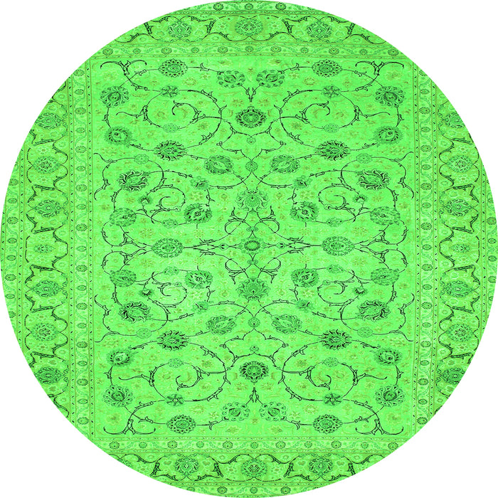Square Persian Green Traditional Rug, tr138grn