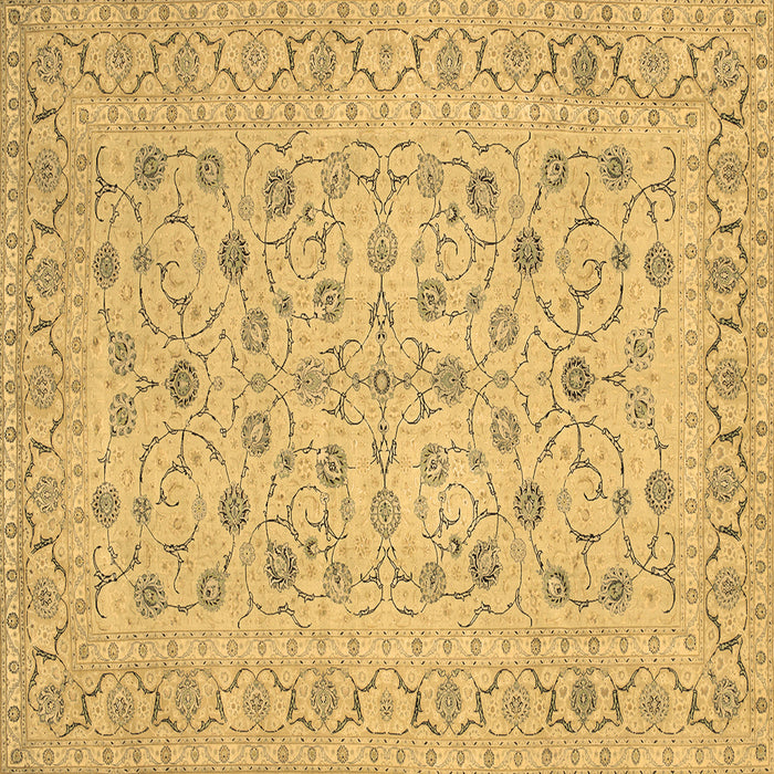Square Persian Brown Traditional Rug, tr138brn