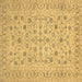 Square Persian Brown Traditional Rug, tr138brn