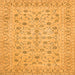 Round Machine Washable Persian Orange Traditional Area Rugs, wshtr138org