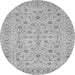 Machine Washable Persian Gray Traditional Rug, wshtr138gry